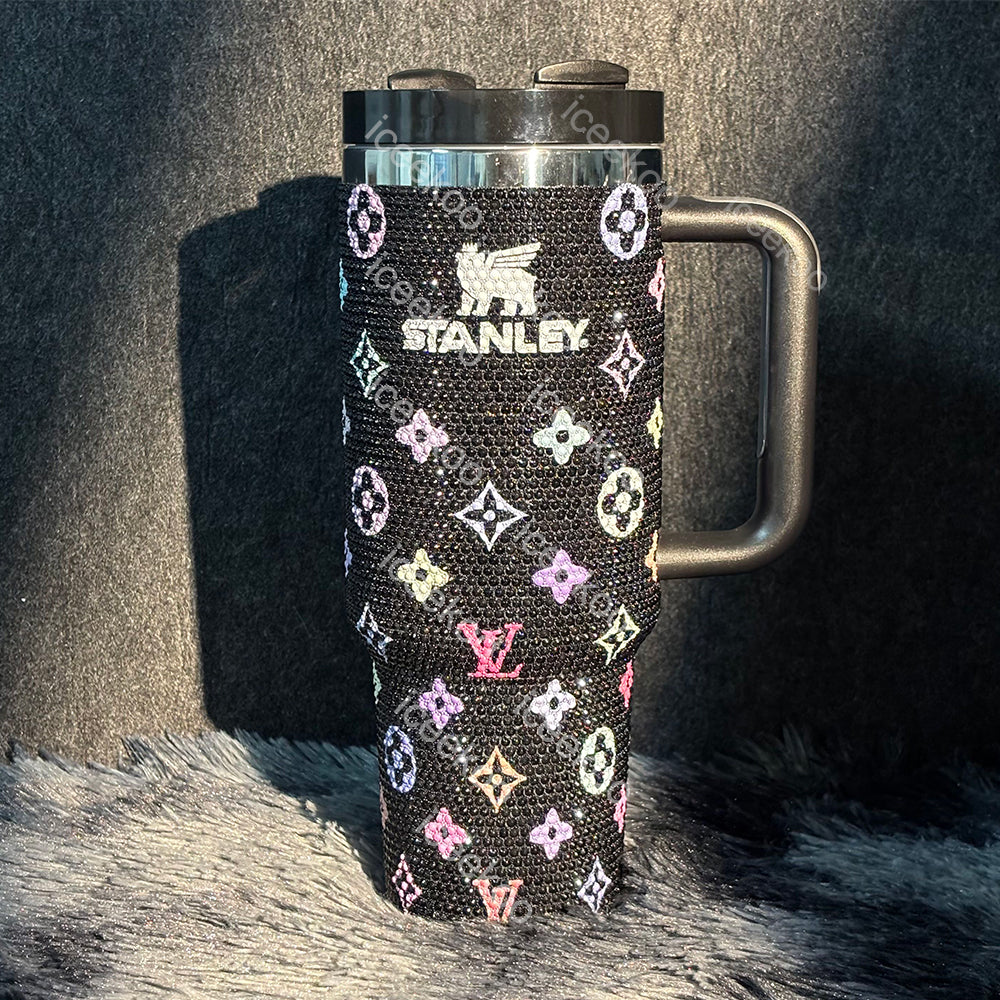 Black Diamond Edition Colorful Monogram 40oz Tumbler 🚢Free Shipping🚢