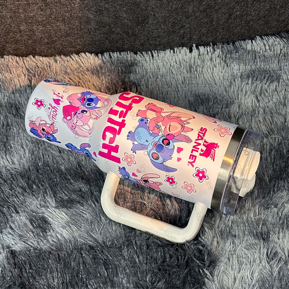 40oz More Love For Stitch And Angel Stainless Steel Vacuum Insulated Tumbler 🚢Free Shipping🚢