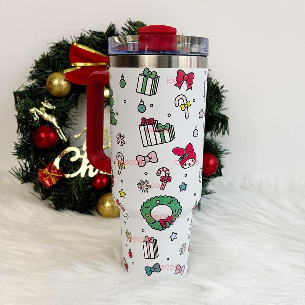 40oz Christmas Kitty Tumbler 🚢Free Shipping🚢