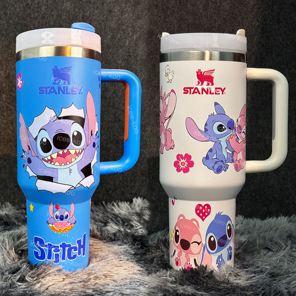 40oz Blue Happy Stitch Tumbler 🚢Free Shipping🚢