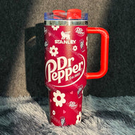 Dr-Inspired Floral Tumbler — 40 oz