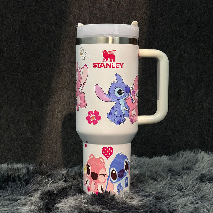 Stitch & Angel in Love Vacuum-Insulated Tumbler — 40 oz