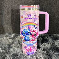 Stitch & Angel Butterfly Tumbler — 40 oz