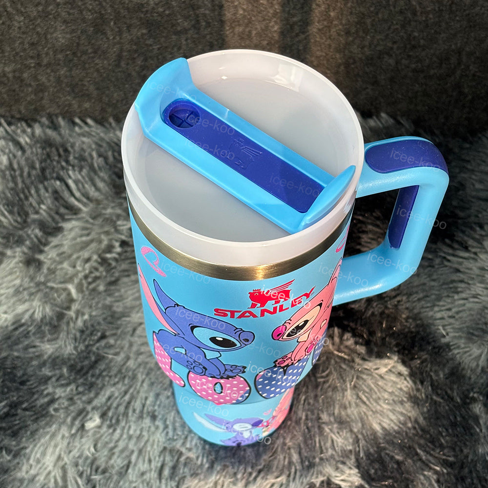 40oz Blue Love Stitch And Angel Tumbler 🚢Free Shipping🚢
