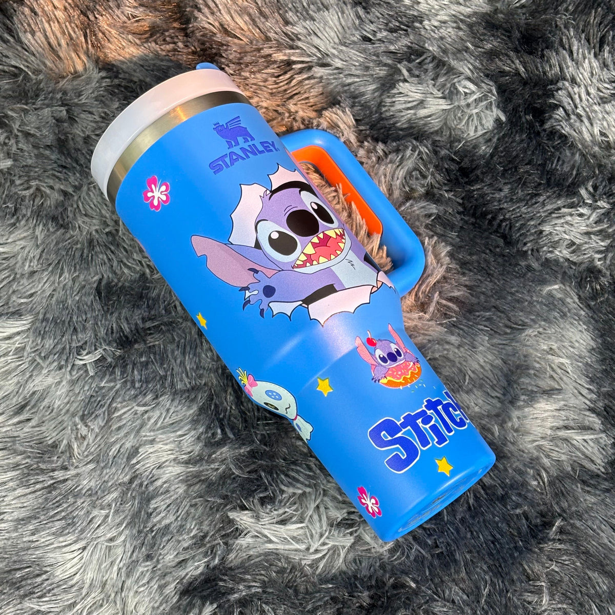 40oz Blue Love Stitch And Angel Tumbler 🚢Free Shipping🚢