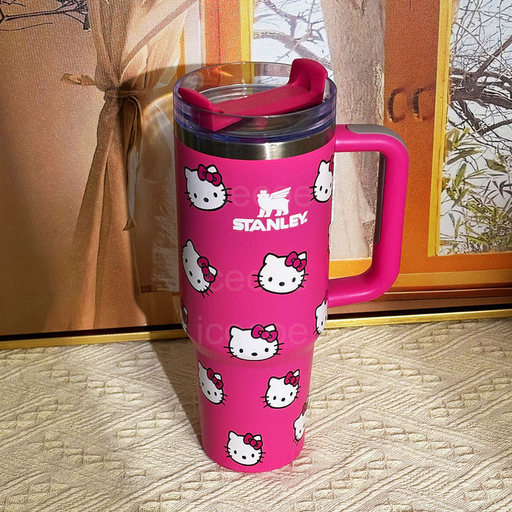 Pink Kitty Vacuum-Insulated Tumbler — 40 oz