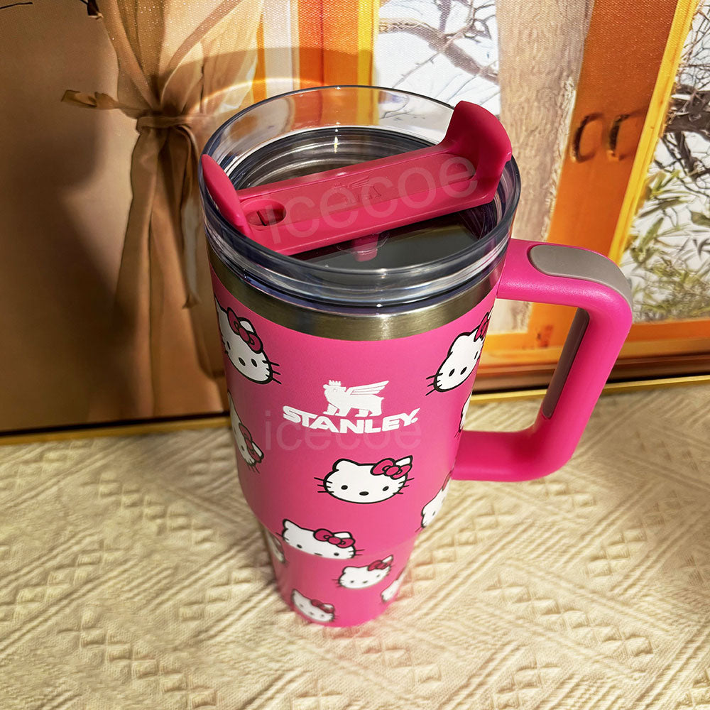 40oz Pink Kitty Stainless Steel Vacuum Insulated Tumbler 🚢Free Shipping🚢