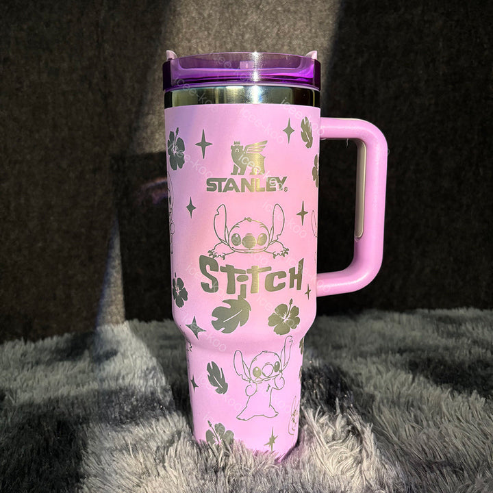 Pink Stitch Vacuum-Insulated Tumbler — 40 oz